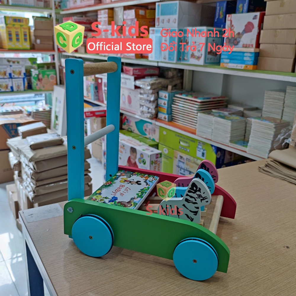 Ảnh Xe Tập Đi Bằng Gỗ Cho Bé Có Vòng Cao Su Chống Trượt. Đồ Chơi Trẻ Em Thông Minh S-Kids 2