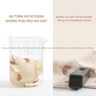 <mua 1 tặng 1> Yếm xô muslin hình Gấu  ngộ nghĩnh cho bé quàng cổ, bé ăn dặm ( 2 nấc cài, cúc nhựa)