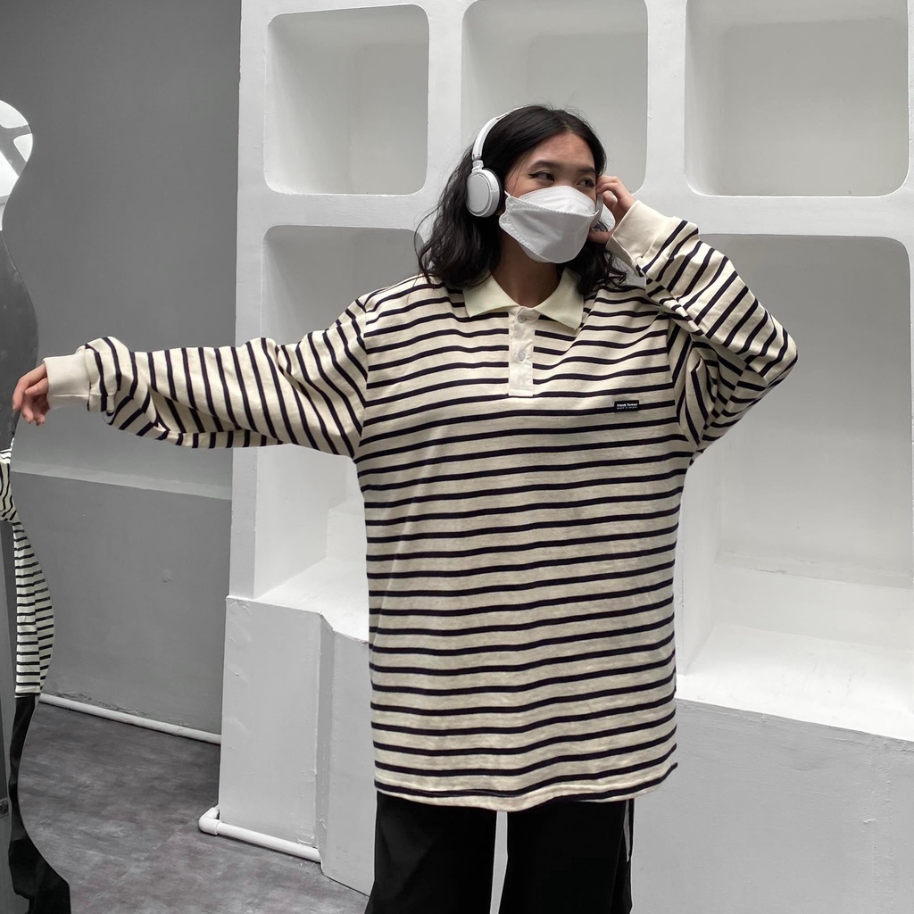 ÁO THUN FF FORM RỘNG STRIPED SWEATSHIRT, VẢI THUN 2 CHIỀU COTTON 250GSM