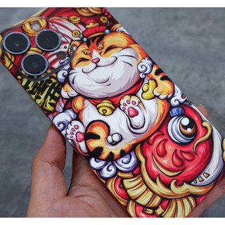 Tấm dán Skin Mặt Sau Mèo Thần Tài M08 FULL VIỀN Dành Cho 14prm,13prm , 12prm , 11prm , ip11 , ip12 , ip13 - FukiShop