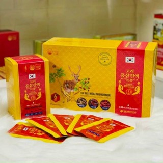 Nước hồng sâm nhung hươu táo đỏ Daedong Hàn Quốc hộp 30 gói x 70ml (840kcal)