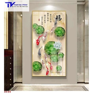 Tranh Treo Tường Hoa Sen 3D , Tranh Tráng Gương D40x60cm D50x75cm D60x90cm D70x110m