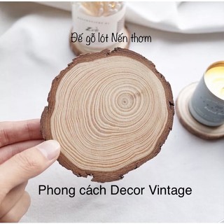 Đế gỗ lót nến thơm trang trí phong cách vintage