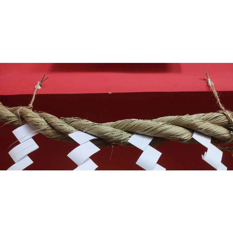Shimenawa dây rơm khô cuộn dài trang trí Tết Nhật