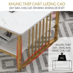 Bàn trà sofa ANA phòng khách mặt bàn họa tiết vân đá cẩm thạch 2 tầng khung thép chân sơn nhũ vàng mã SF01 — ảnh 5