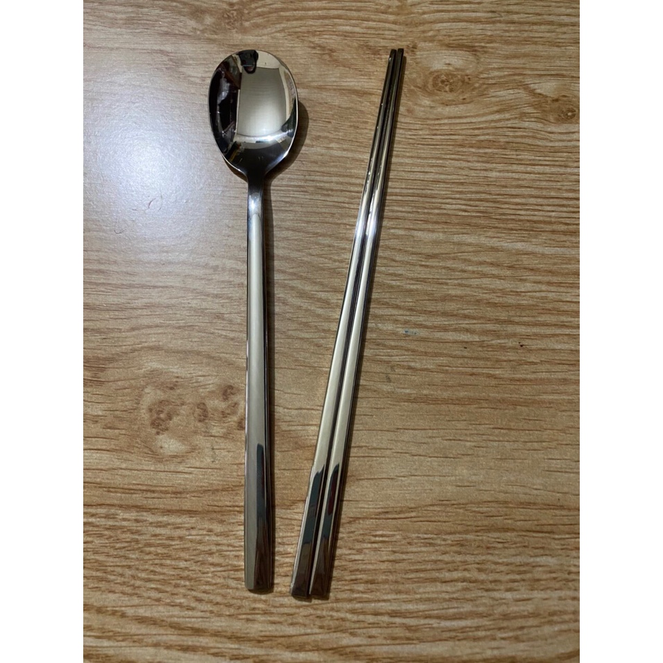 Đũa Muỗng inox Hàn quốc, đũa inox 304 thân dẹt kiểu dáng Hàn Quốc ...