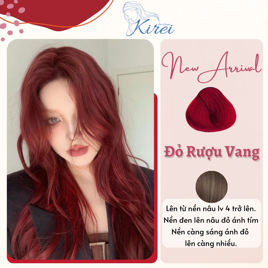 Màu tóc đỏ rượu giúp tôn lên vẻ đẹp nữ tính, quyến rũ và bí ẩn. Hãy khám phá những hình ảnh liên quan để cảm nhận rõ hơn nét đẹp của màu tóc này và đặt lịch hẹn với nhà tạo mẫu tóc để thực hiện ngay hôm nay.