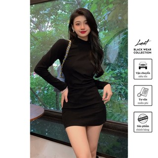 Váy đen body nhún eo cao cấp thời trang nữ LUST chất liệu dày dặn thiết kế đẹp - M24