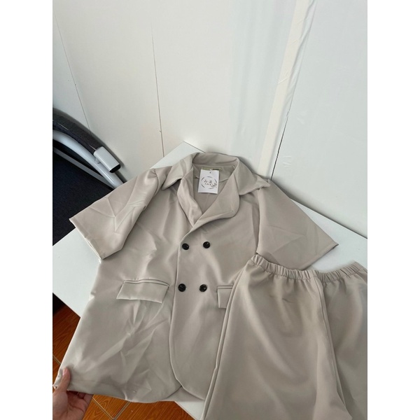 set blazer cộc tay quần short ( kèm ảnh cận chất)