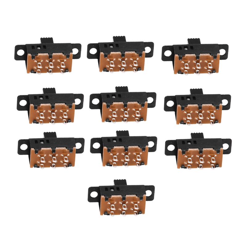 10 Chiếc Núm Cao 6 Pin 3 Vị Trí DPDT Bảng Trượt Công Tắc 0.5A 50V DC