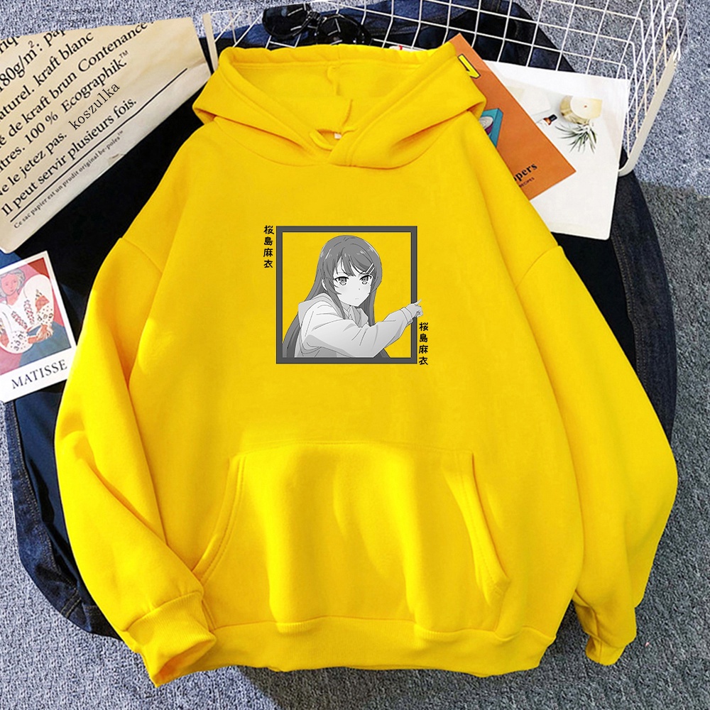 Rascal Not Dream of Bunny Girl Senpai Áo Hoodie Sweatshirt Anime Manga Harajuku Đáng Yêu Mai Sakurajima Cho Nữ