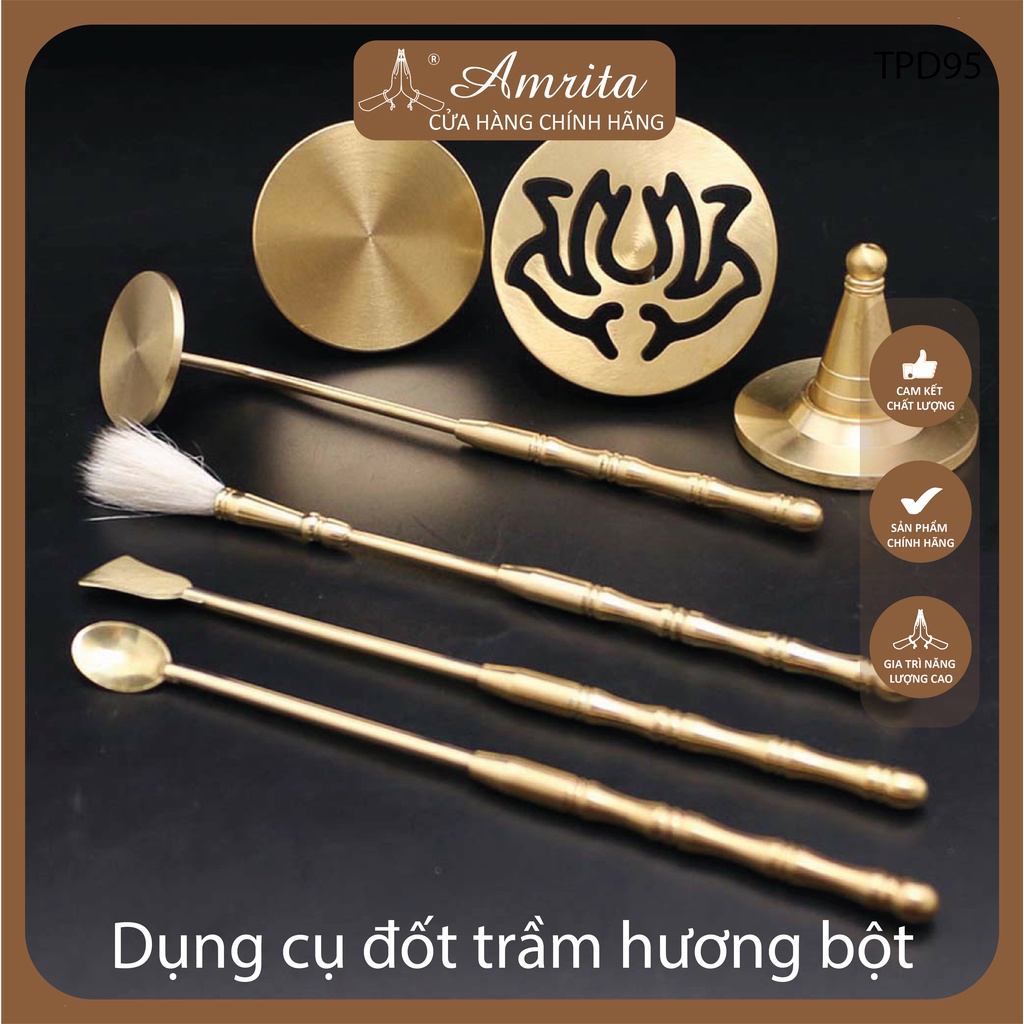 Khuôn đốt trầm hương hình nón bằng đồng - dụng cụ tạo hình trầm hương - dụng cụ đốt trầm hương  - khuôn tạo trầm hương