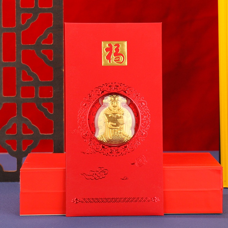 Quà tặng phong thủy - Phong bao lì xì thần tài Hong Kong chiêu tài may mắn tài lộc