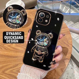 ốp lưng Xiaomi 11 Xiaomi 11 lite Xiaomi 11t 11t pro Ốp Điện Thoại TPU silicone Mềm Mạ Điện 3D Có Giá Đỡ Hình Gấu Kim Tuyến Cho Xiaomi 11 Xiaomi 11 lite Xiaomi 11t 11t pro