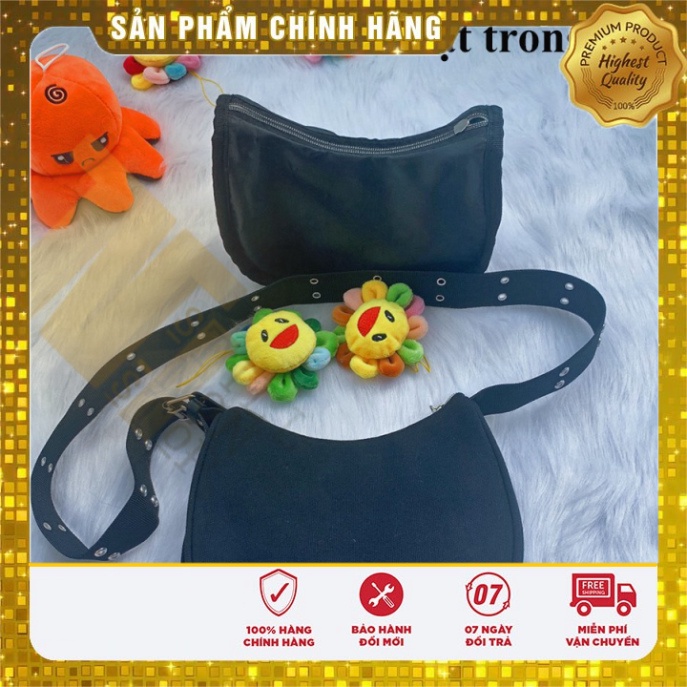 Túi đeo chéo nữ nhiều khoen mini vải canvas thon thả giá cực mềm đẹp đẹp tươi DC01