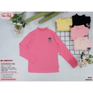 Áo giữ nhiệt bé gái, áo giữ nhiệt cổ cao, áo giữ nhiệt cổ 3 phân bé gái, áo giữ nhiệt cotton bé gái