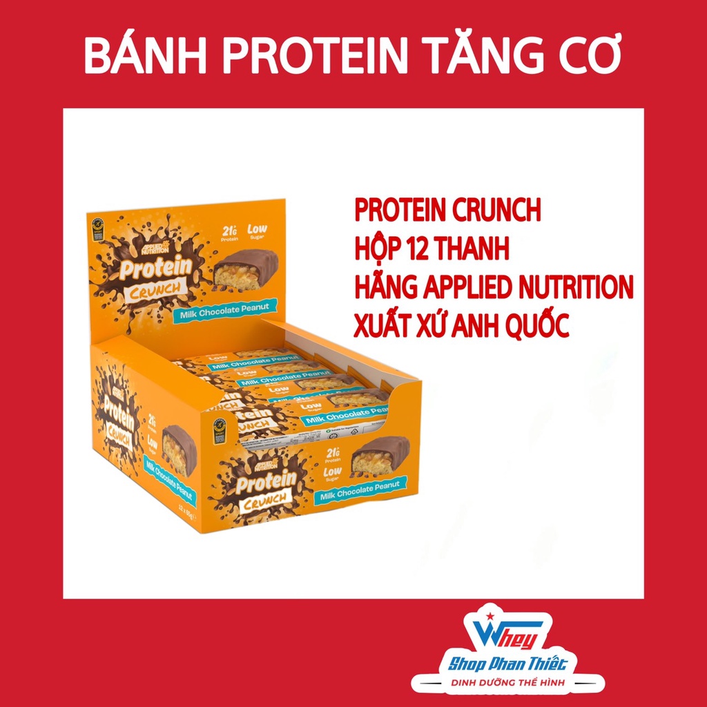 PROTEIN CRUNH BAR APPLIED NUTRITIO -BÁNH TĂNG CƠ-WSPT- THANH LẺ- HSD 12