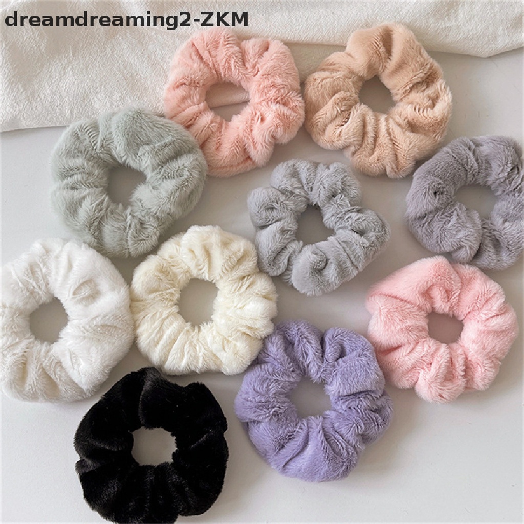 [dreamdreaming] Winter Warm Soft Hair Scrunchies Women Girls Cute Plush Elastic Hair Band Multicolor Rubber Band [zkm]