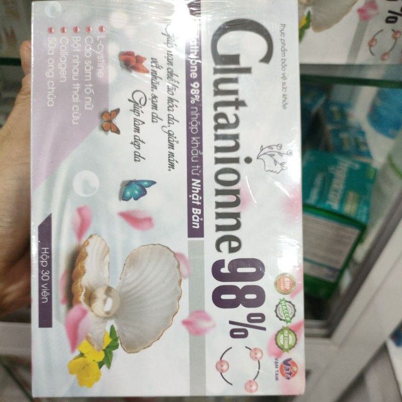 Viên uống trắng da Glutathione 98%( Nguyên liệu nhập khẩu của nhật)