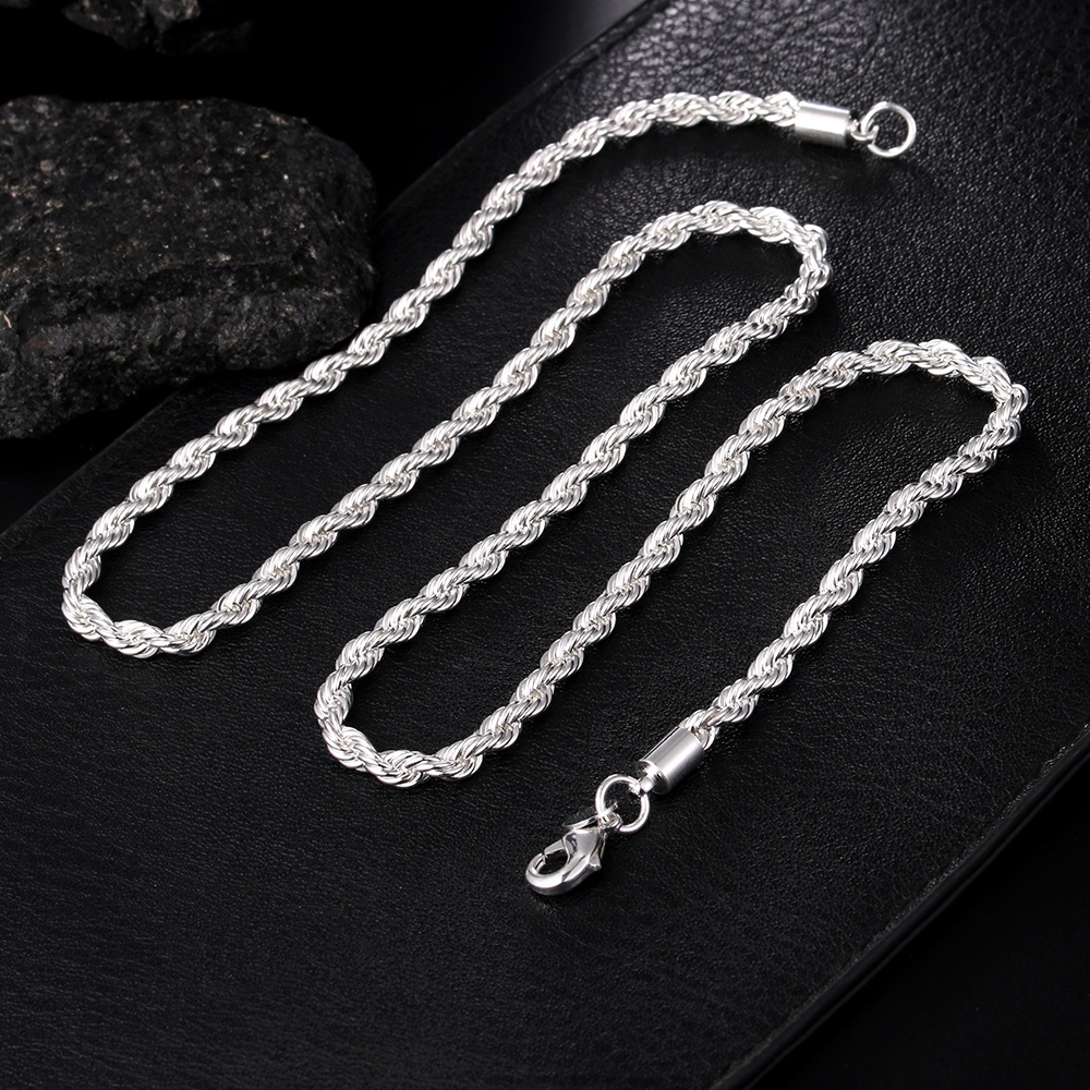 Vòng cổ Bạc 925 Cao Cấp 4MM Thời Trang Dành Cho Cả Nam Và Nữ