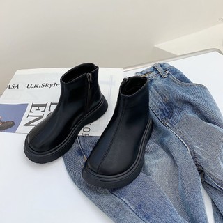 Sz 23 - 35 Bốt Cổ Cao Da Trơn Màu Vintage Khóa Cạnh Cho Bé Gái 4-8 Tuổi K172
