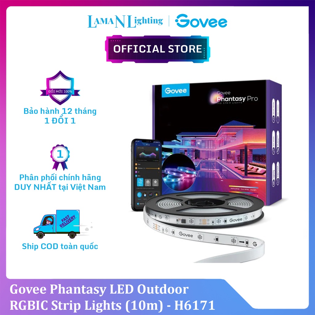 Govee - Phantasy Outdoor Pro SMART LED strips 10m - outdoor RGBIC Wi-Fi  IP65