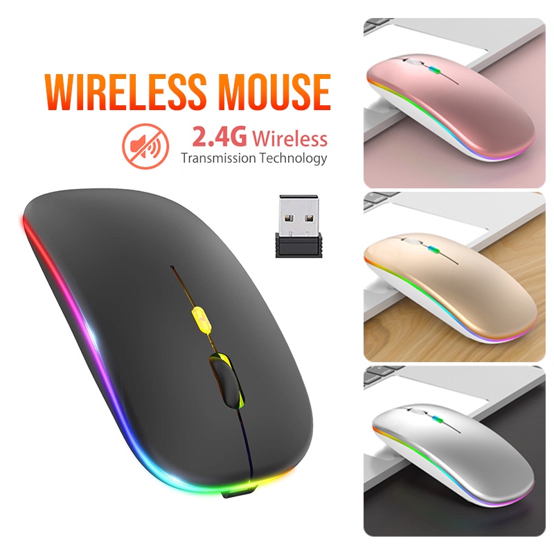 Chuột Không Dây A2，Chuột không dây Bluetooth 2.4Ghz 2 trong 1 chất lượng cao，áp dụng cho tất cả máy tính có cổng USB.