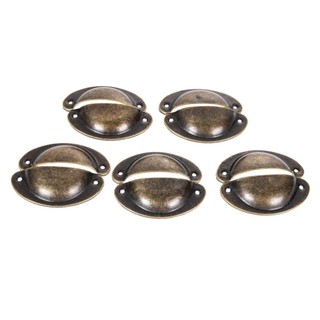 Set 5 Tay Nắm Ngăn Kéo Tủ Bằng Đồng Thau Hình Vỏ Sò Cổ Điển
