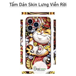 Tấm dán Skin Mặt Sau Mèo Thần Tài M08 FULL VIỀN Dành Cho 14prm,13prm , 12prm , 11prm , ip11 , ip12 , ip13 - FukiShop