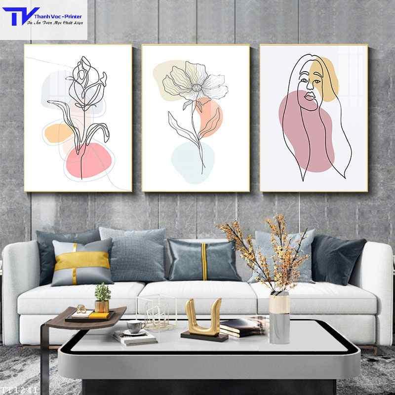 Tranh Treo Tường Tối Giản 4 , Tranh Tráng Gương ( Bộ 3 Tấm )