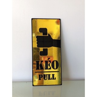 Bảng decor kéo đẩy (pull/ push) Gương Vàng dán cửa (Có Sẵn Băng Keo Dán)