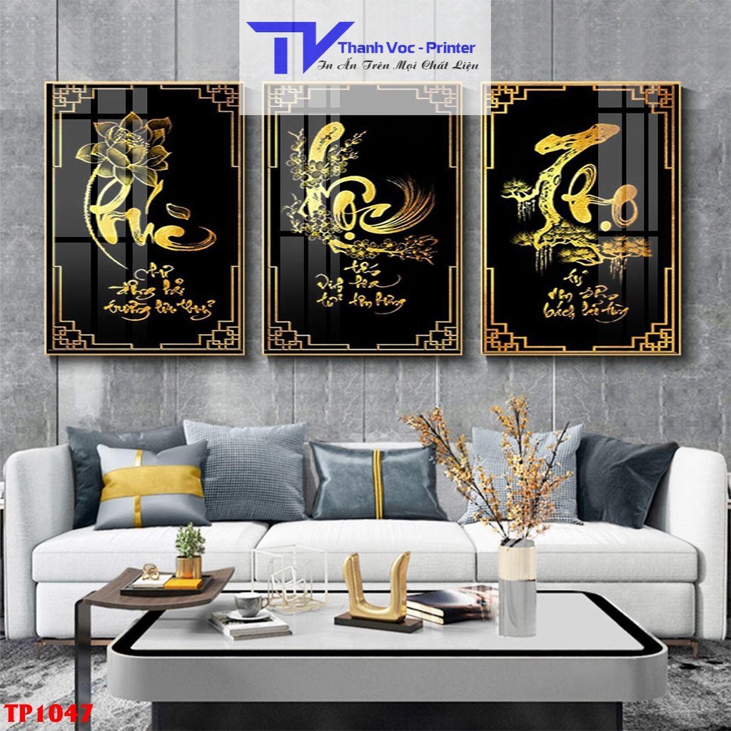 Bộ 3 Tranh Phú Lộc Thọ - Tranh Treo Tường Ngày Tết Mừng Thọ 2023 ( Bộ 3 Tấm )
