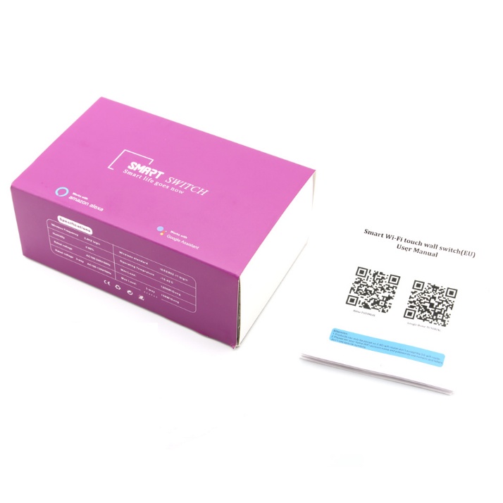 Công Tắc Wifi Tuya Smart Cảm Ứng 2 Gang màu đen