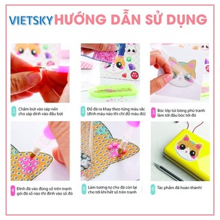 [Sale 50%]  Tranh đính đá tự làm CÓ KHUNG KÈM COMBO DỤG CỤ rèn luyện tính kiên trì, Bộ tranh kim cương 5D DIY nhiều mẫ