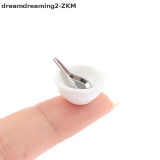[dreamdreaming] 4 Cái / bộ 1: 12 Nhà Búp Bê Thu Nhỏ Bát Gốm Canh Thìa Đồ Chơi Mô Hình [zkm]