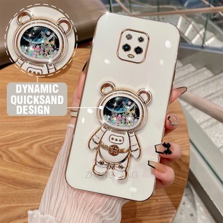 ốp lưng Redmi note 9 Pro note 9s Ốp Điện Thoại TPU silicone Mềm Mạ Điện 3D Có Giá Đỡ Hình Gấu Kim Tuyến Cho Redmi note 9 Pro note 9s