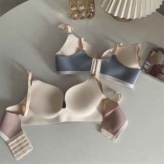Bộ Áo Ngực Không Gọng 3 / 4 Cup + Quần Lót Nâng Ngực Màu Sắc Tương Phản Thân Thiện Với Làn Da Dành Cho Bạn Nữ