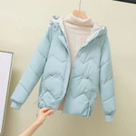 Áo khoác có đệm xuống nữ Phong cách Hồng Kông Áo khoác đệm rộng Phong cách mới Mùa đông Phiên bản Hàn Quốc Áo khoác đệm ngắn dày — ảnh 4