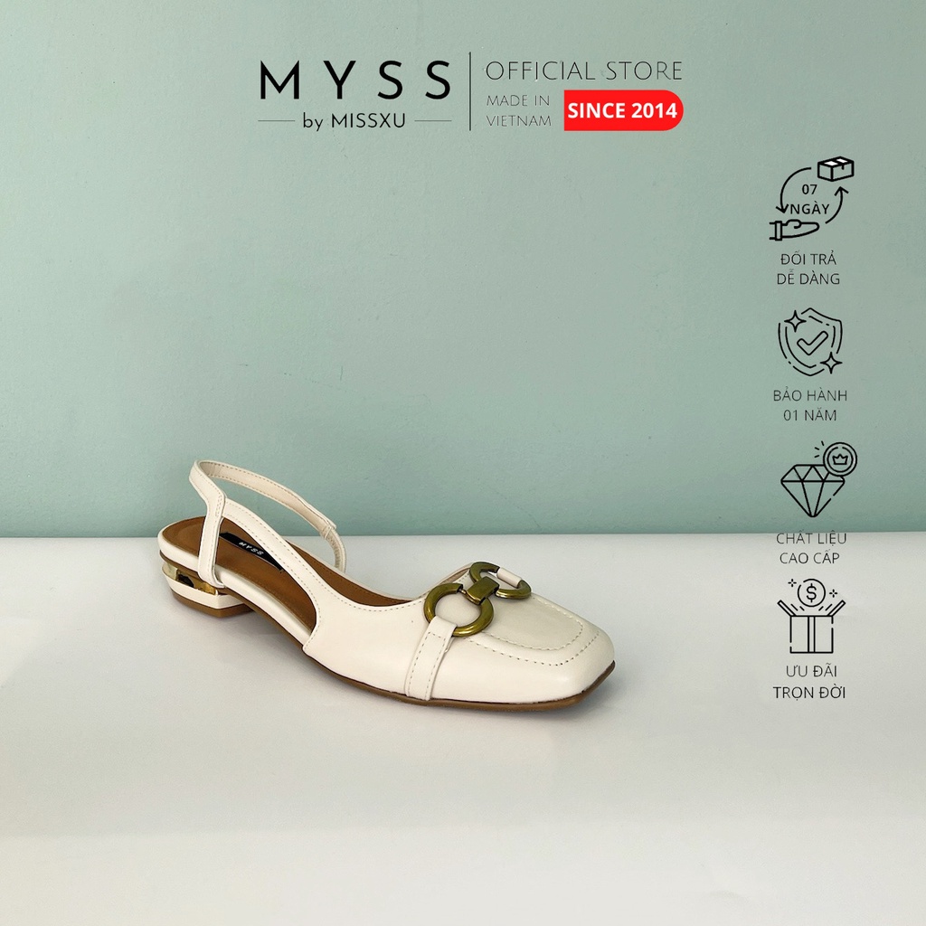 Giày cao gót nữ MYSS mũi vuông cài khoen OO gót 3 cm thời trang - CG232