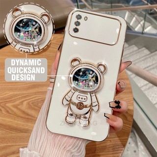 ốp lưng POCO M3 F3 Ốp Điện Thoại TPU silicone Mềm Mạ Điện 3D Có Giá Đỡ Hình Gấu Kim Tuyến Cho POCO M3 F3
