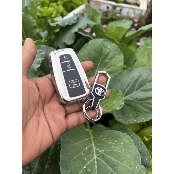 Ốp chìa khoá- bọc chùa khoá TPU Mạ inox xe ô tô Toyota cross smartkey