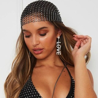 Rhinestone Balaclava HeadScarf Rhinestone  Rhinestone Masquerade