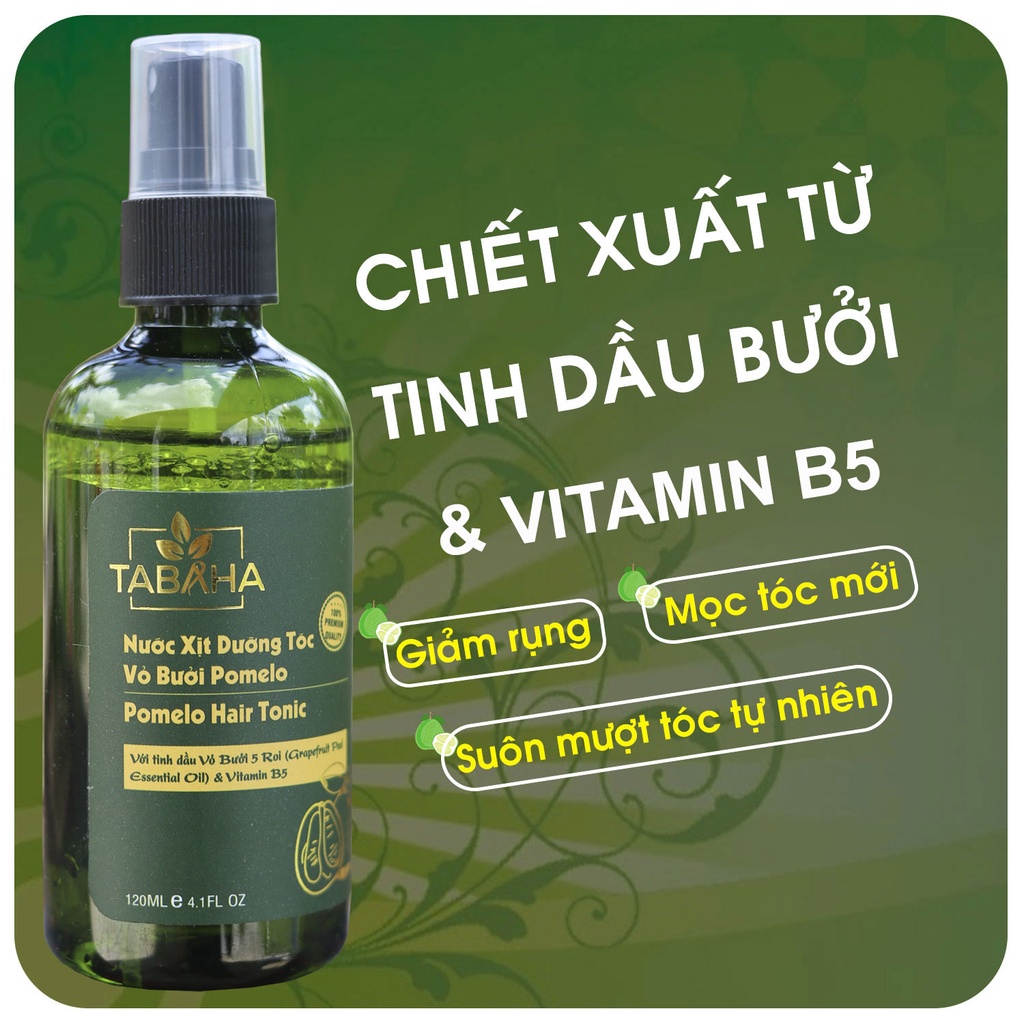 Ảnh Nước Xịt Dưỡng Tóc Tinh Dầu Vỏ Bưởi Pomelo Tabaha - Bộ 2 Chai 120mlx2 1