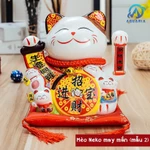 Tượng Mèo Thần Tài Ngũ Phúc Lâm Môn Vẫy Tay Chiêu Tài Lộc Bằng Gốm Sứ - MẪU & MÀU GIAO NGẪU NHIÊN — ảnh 1