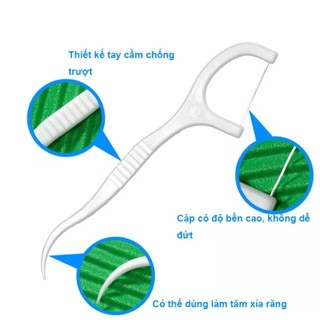 Tăm Chỉ Nha Khoa - Hộp 50 Cái - Tiệt Trùng Vệ Sinh Răng Miệng Chất Lượng Cao