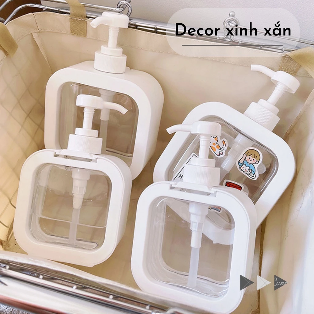 Chai Chiết Dầu Gội Sữa Tắm Trong Suốt, Hộp Đựng Nước Rửa Tay, Nước Rửa Bát Đa Năng, Chai Đựng Dầu Gội, Lọ Đựng Sữa... ảnh 3