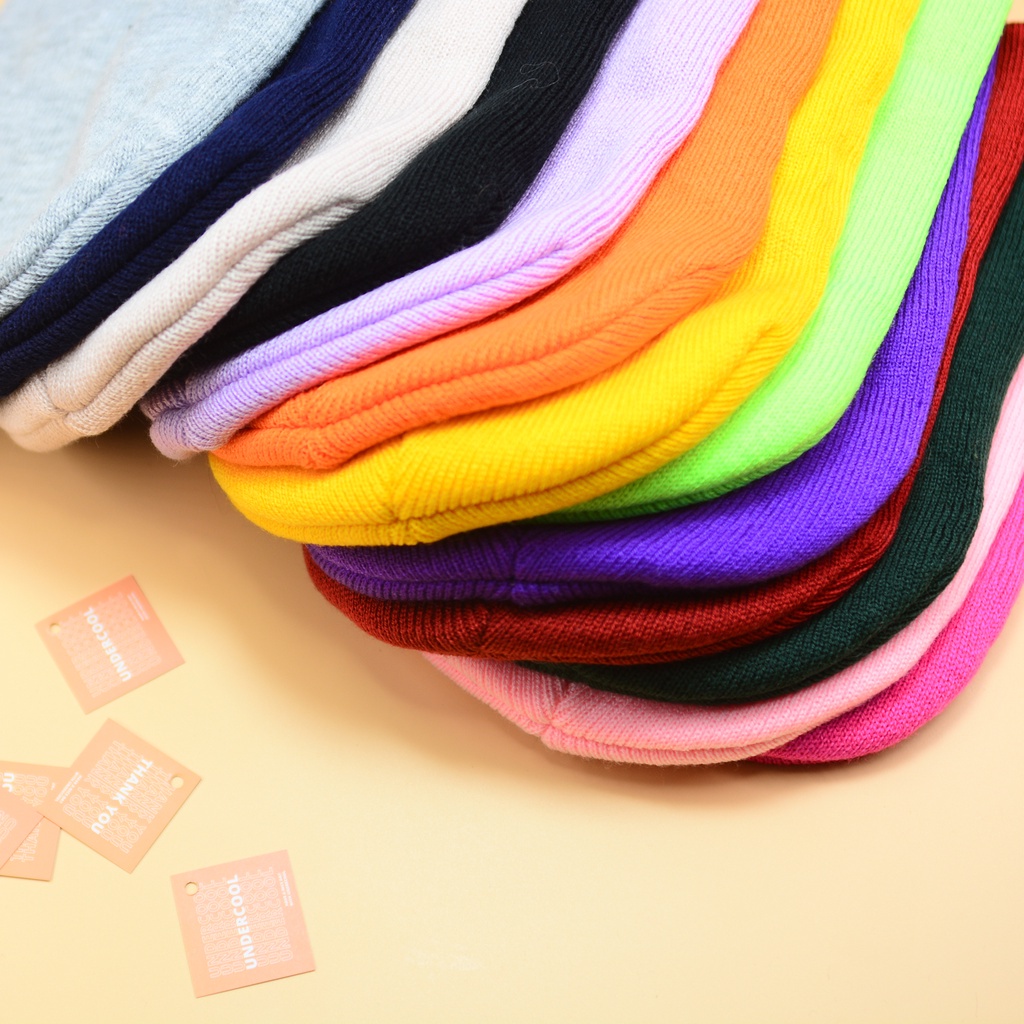 Mũ Len trơn UNDERCOOL Beanie Trơn Dệt Kim Phong Cách Hàn Quốc MU01