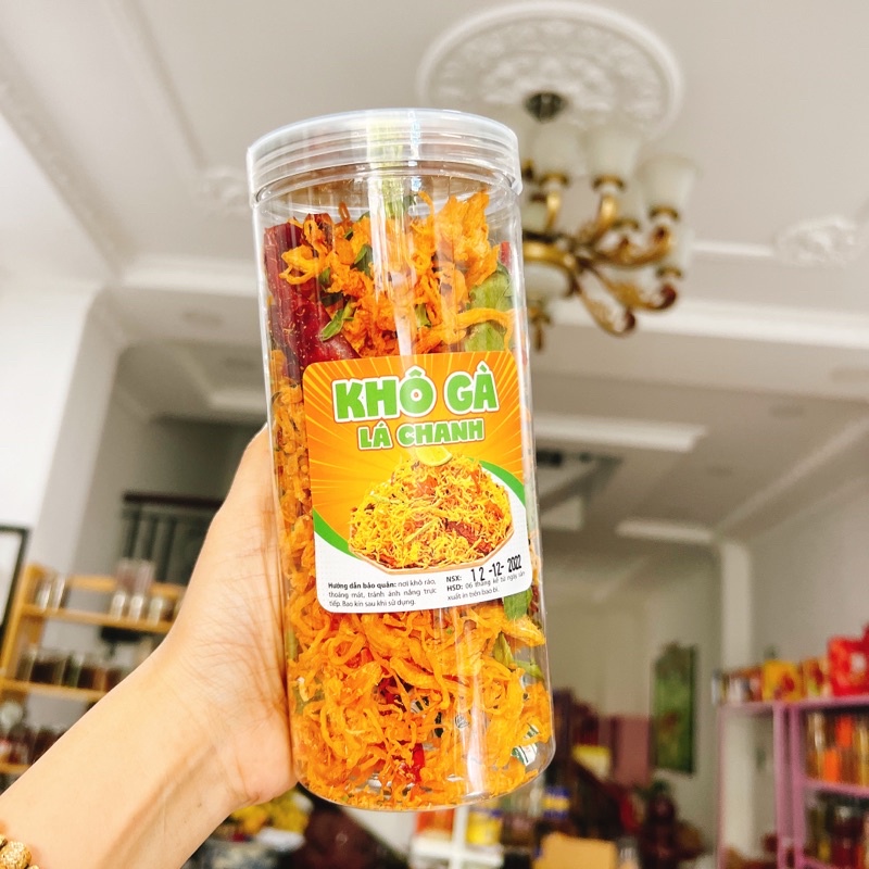 Khô Gà Lá Chanh 100% Thịt Gà Loại 1, Hàng Ngon Nhà Làm - Hộp 300G/500G