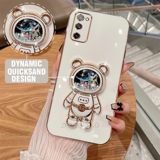 ốp lưng Samsung s20 fe s20 plus s20 ultra s20 Ốp Điện Thoại TPU silicone Mềm Mạ Điện 3D Có Giá Đỡ Hình Gấu Kim Tuyến Cho Samsung s20 fe s20 plus s20 ultra s20