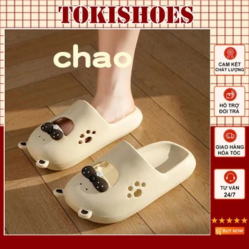 Dép nữ đế cao, dép sục kiểu cross hình mèo dễ thương đế bánh mì chống trơn SM01